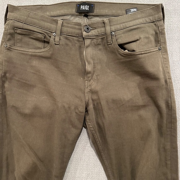 Paige Federal Olive Green Jeans Size 32 - Picture 4 of 13
